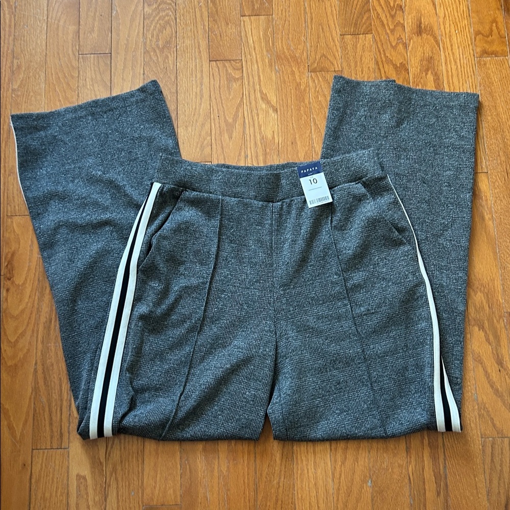 Papaya Black and White Textured Pants